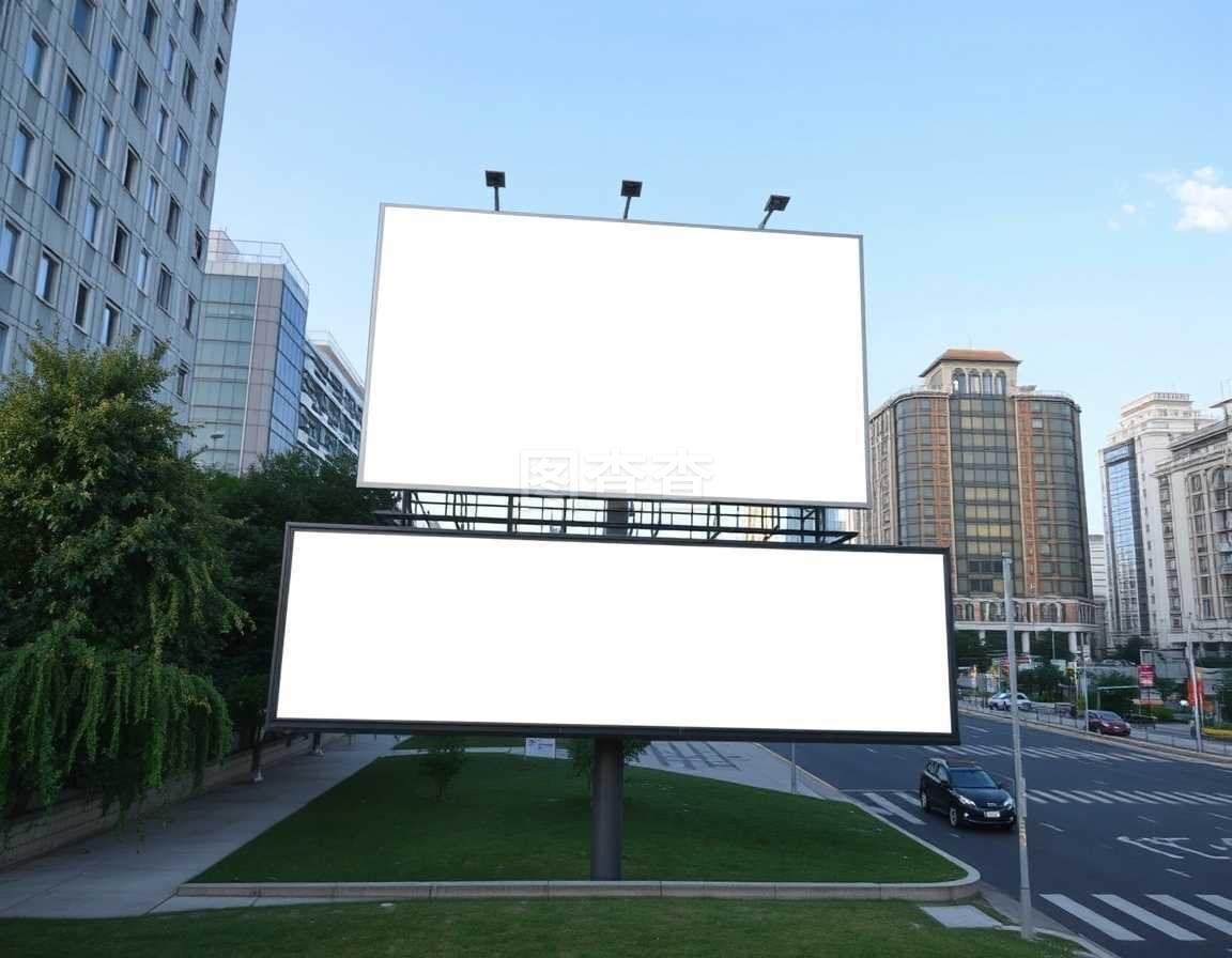 户外街道空白广告牌 未被书写的城市叙事